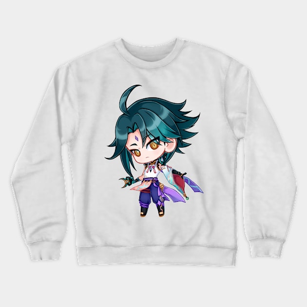 Xiao chibi Crewneck Sweatshirt by HellaKumii